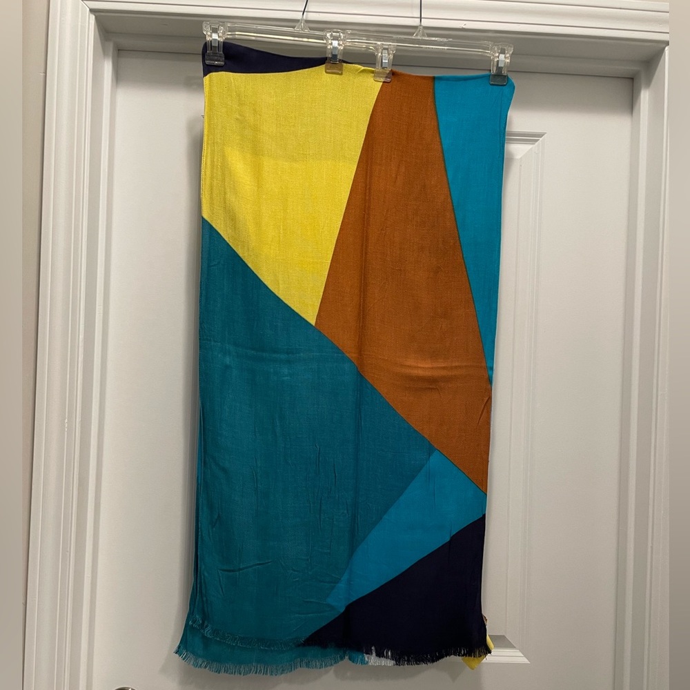 Multi-color Scarf measures 75 inches long & 20inches wide - Picture 5 of 6